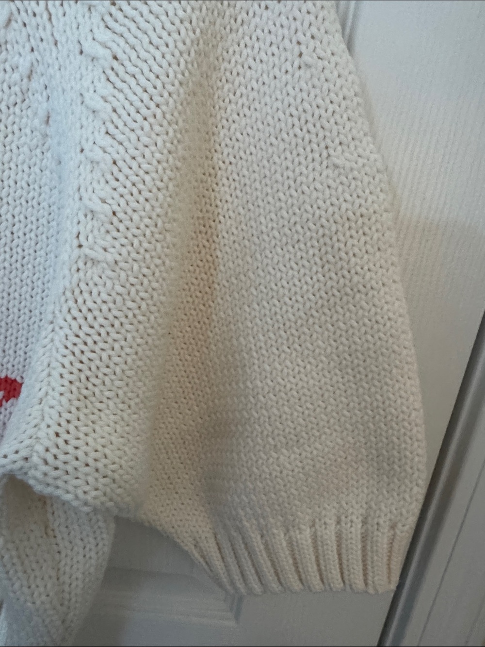 Anthropologie Cream Crewneck Sweater with Red Cherry Graphic - Picture 5 of 7